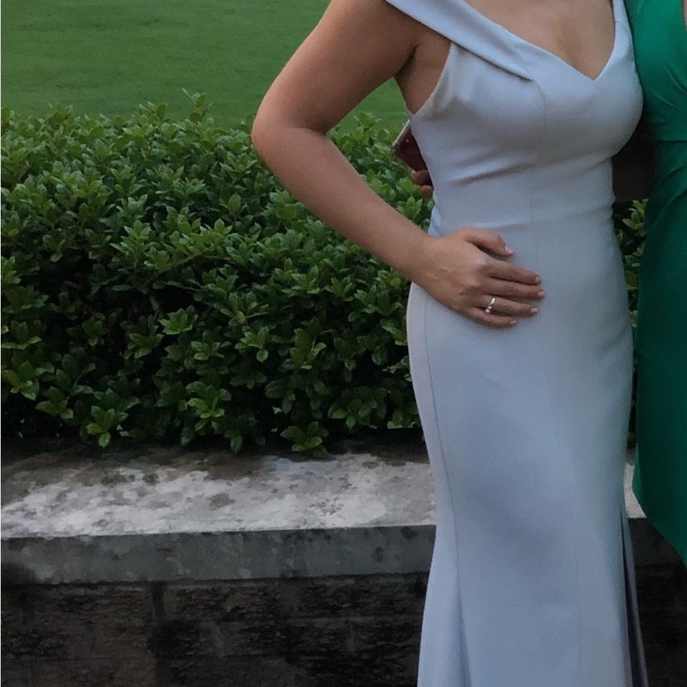 Elegant light blue formal gown